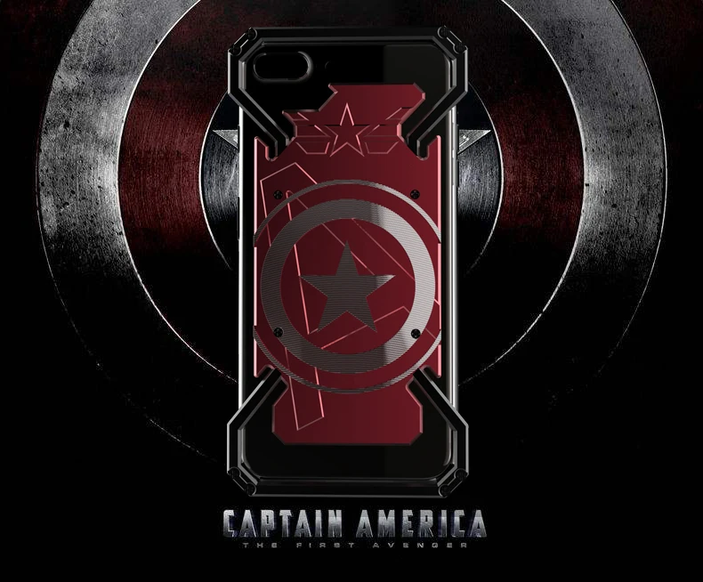 Чехол для телефона с усиленной пылью iphone 6 6s 7 8 plus Super hero Captain America металлический