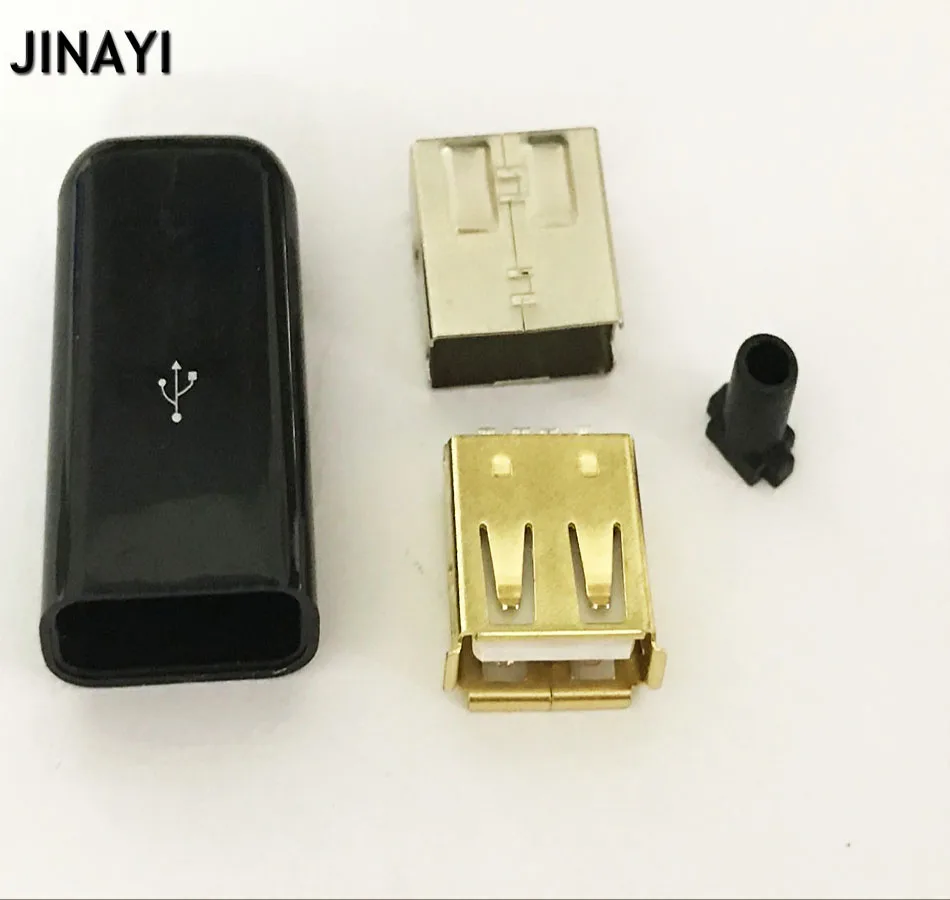 10 шт./лот позолоченный USB 2 0 Тип A гнездо адаптера DIY разъем|socket connector|usb 2.0 connectorusb