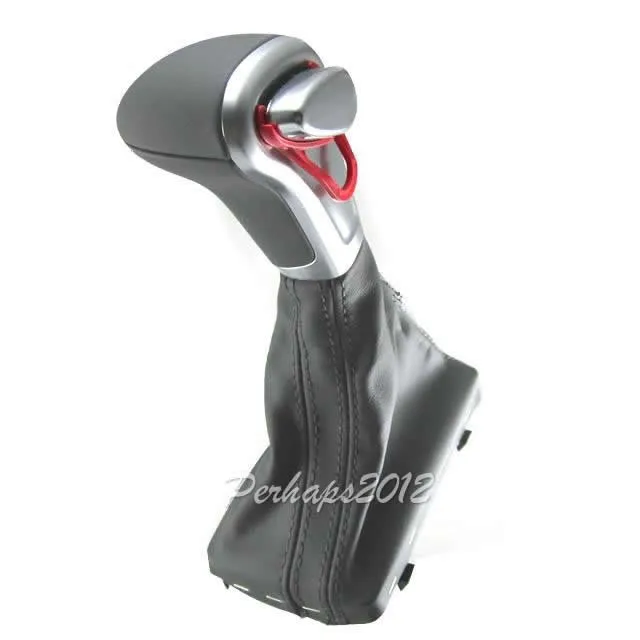 

Серый Цвет Хром Кожа рукоятка рычага переключения передач Чехол для AUDI A4 A6 A7 Q7 Q5 2009 2010 2011 2012 2014 & для VW