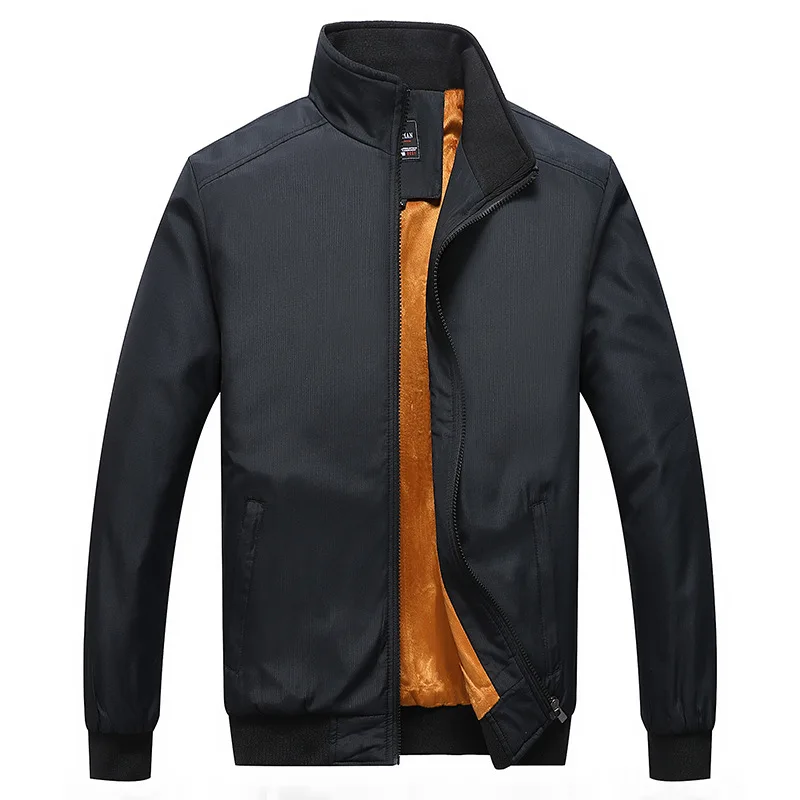 2019 новые мужские осень зима Толстая флисовая куртка мода Slim Fit Мужской однотонная