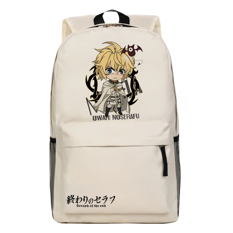 Harajuku аниме Серафим конца Yuichiro Hyakuya печати рюкзак Холст Школьные сумки рюкзаки для косплея для девочек-подростков