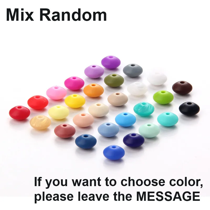 Mix Color 100 шт. игрушки для прорезывания зубов Abacus силиконовые бусины Lentil 12 мм Bpa бесплатно детские игрушки зуб Сделай Сам грызунок ожерелье бусы ювелирные изделия уход за ребенком - Цвет: Mix Color