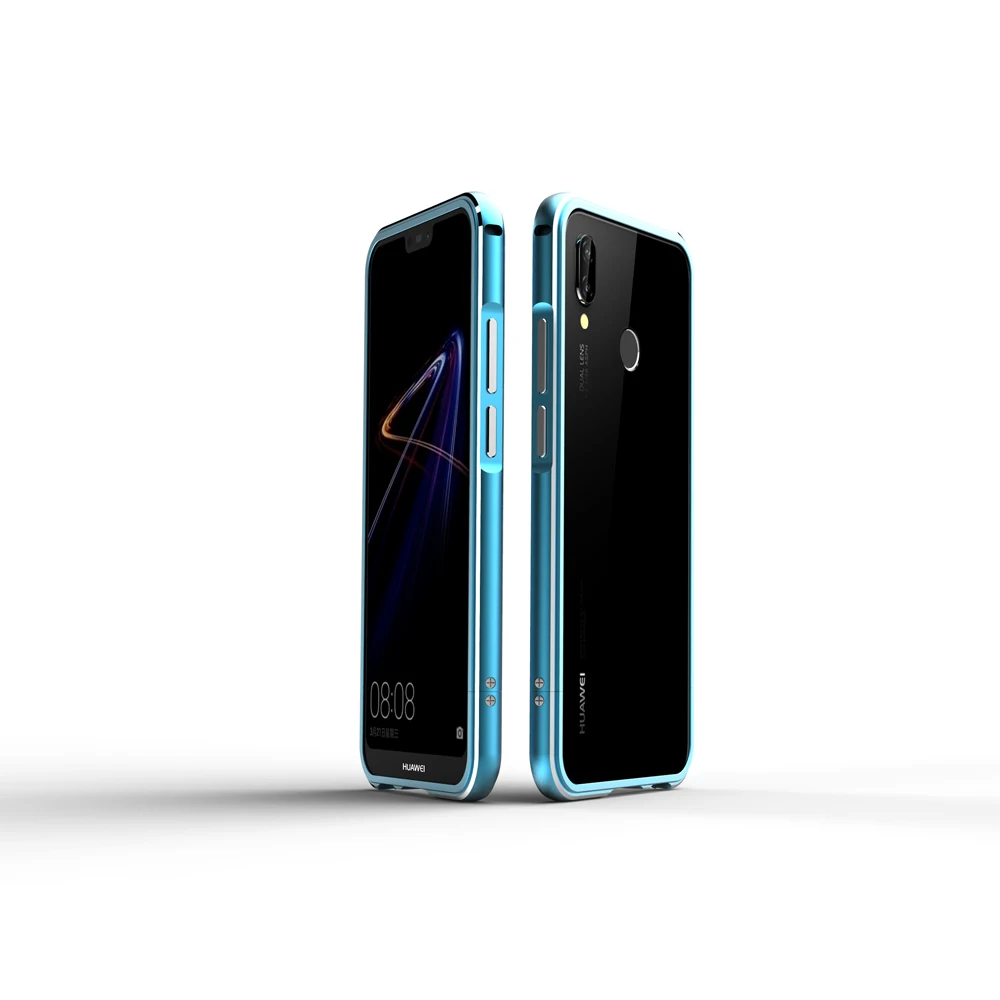 Роскошный противоударный чехол бампер для Huawei Nova 3e алюминиевая металлическая