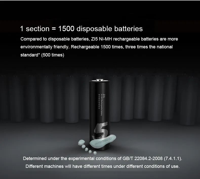 20 шт./лот Xiaomi перезаряжаемая батарея AA 1800 мАч 1 2 в Ni MH ZMI ZI5 блок батарей для
