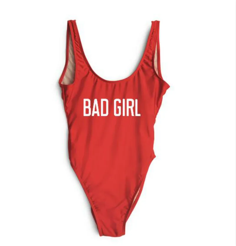 BAD GIRL купальник с надписью женский под заказ цельный трикини боди костюм
