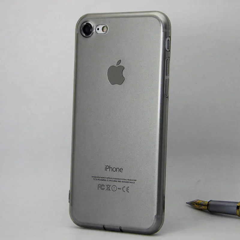 Ультратонкий Прозрачный чехол с заглушкой от пыли для iPhone 7 7Plus из мягкого ТПУ