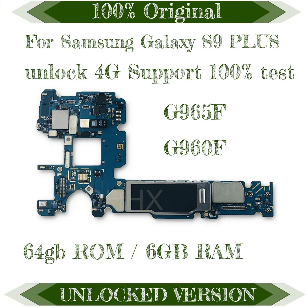 Оригинальная разблокированная материнская плата для samsung Galaxy S9 PLUS G965F G960F установленная AOS материнская плата с чипом 6 ГБ ОЗУ 64 Гб ПЗУ