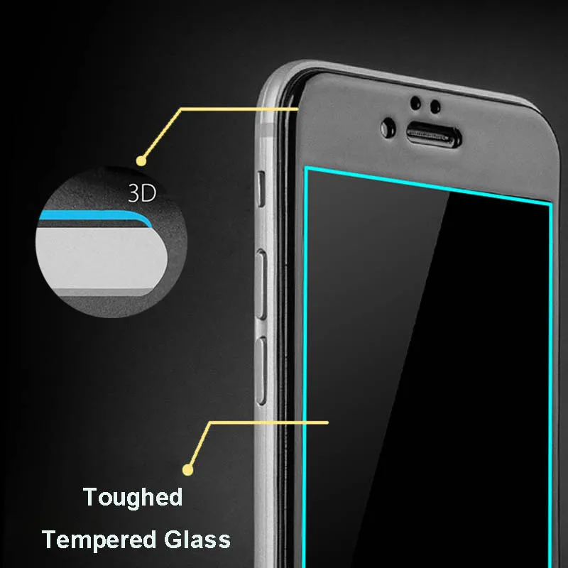 3D углеродное волокно 9H полное покрытие цветное закаленное стекло для iPhone 6 6s 7 Plus