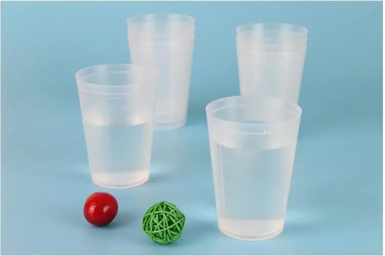 Пластиковые прозрачные мерные чашки 200 мл из экологичного полипропилена|transparent