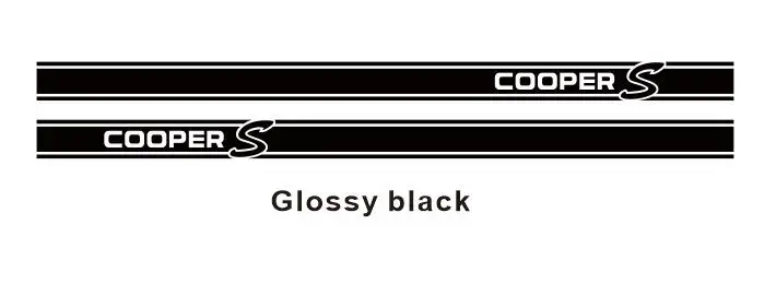 Glossy black Автомобильные наклейки дверная ручка сбоку юбка Racing полосы для MINI R56 R60 R61 F54 F55 F56 Cooper S Графика виниловые наклейки в виде Фотообоев c переводными картинками подходит 3-5 двери - Название цвета: Glossy black