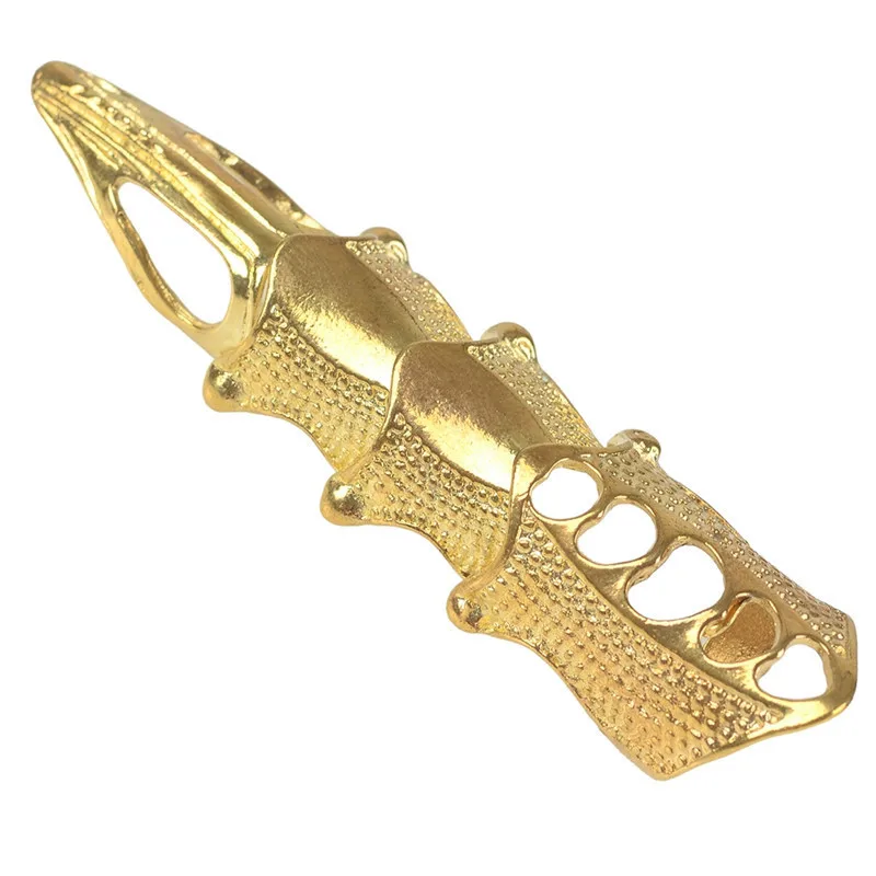 PINKSEE Punk Rock Ring Scroll Joint Armor Knuckle Metal Full Finger Claw Golden Silver Color Rings For Men Women Jewelry | Украшения и