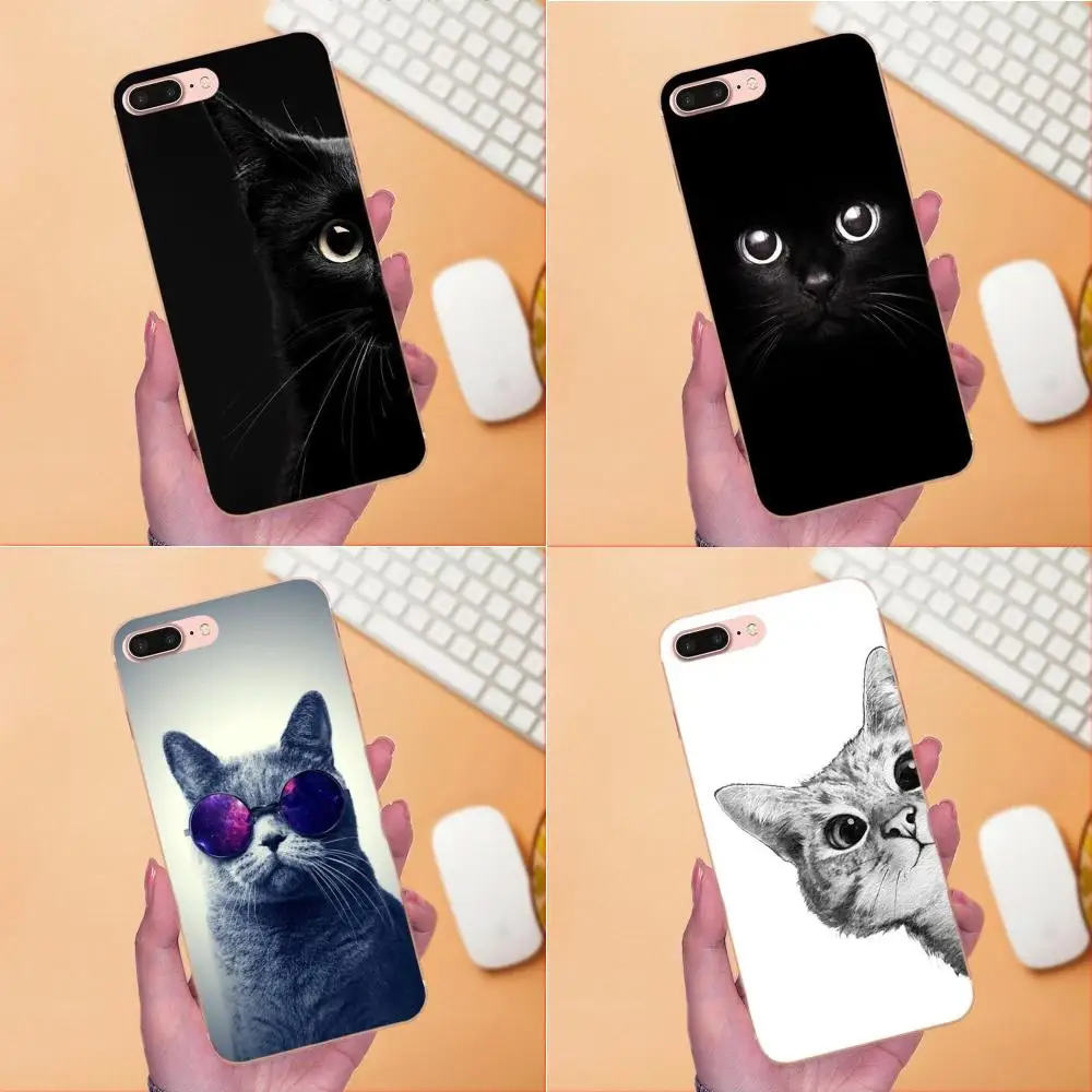 Kawaii Anime черный кошачий глаз классический лучше подходит для Apple iPhone 4 4S 5 5C 5S SE 6 6S 7 8