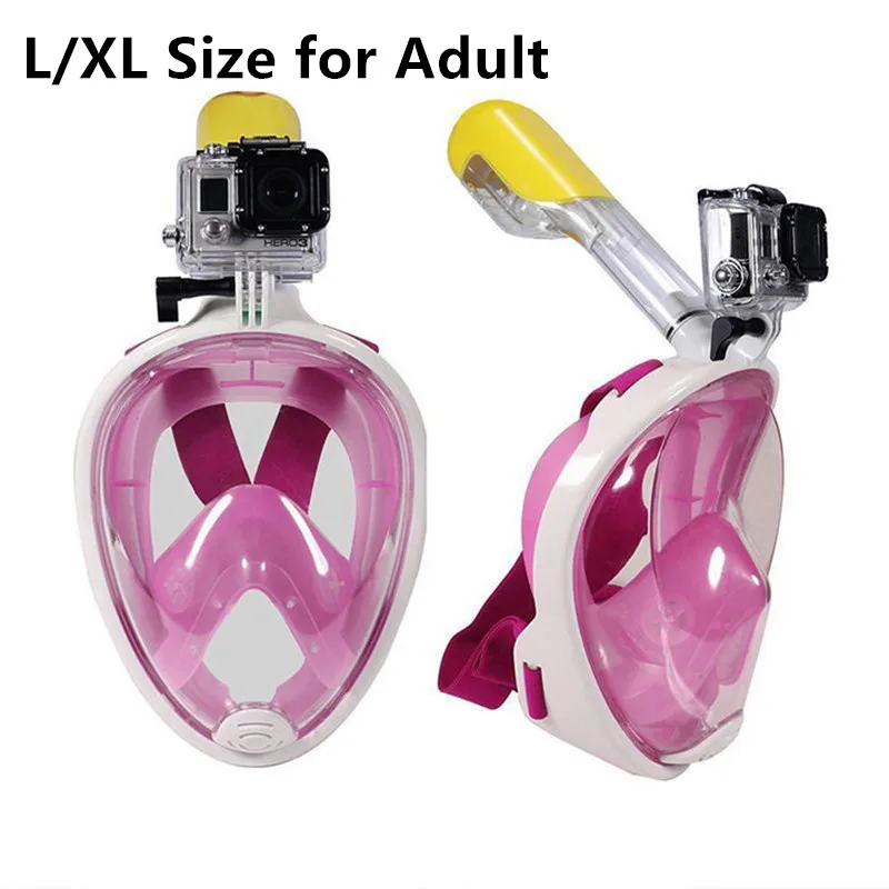L XL Size for Adult Подводный Анти-туман Дайвинг маска, трубка Одежда заплыва Training Подводное mergulho 2 в 1 анфас Подводное плавание маска GoPro Камера челнока - Цвет: L XL Size for Adult