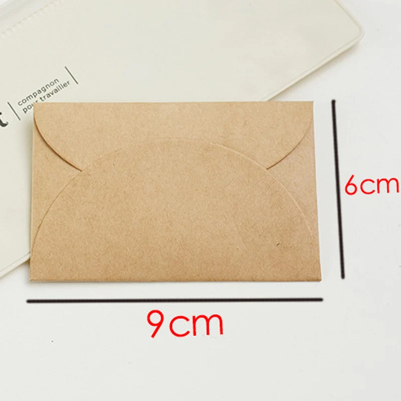 Retro Colored Kraft Paper Envelopes 100pcs/lot 9*6cm Mini Series Card Envelope Wedding Party Invitation Gift Card