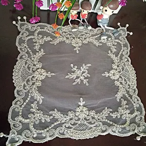 Квадратная подставка 38 см в европейском стиле, изоляционный тканевая салфетка, вышитый бисером чайный набор, тарелка с фруктами, ваза, коврик, обеденный коврик