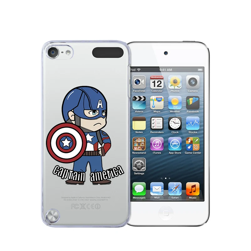 For Apple ipod touch 5 5th phone case back cover Luxury cute coque funda Spiderman Marvel Hero cartoon Captain America Iron Man |
