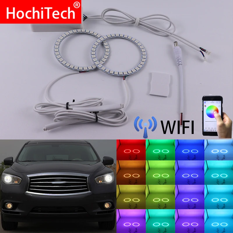 

Wifi Wireless RGB Multi-Color LED Angel Eye Halo Rings Day Light DRL for Infiniti JX35 2011 2013