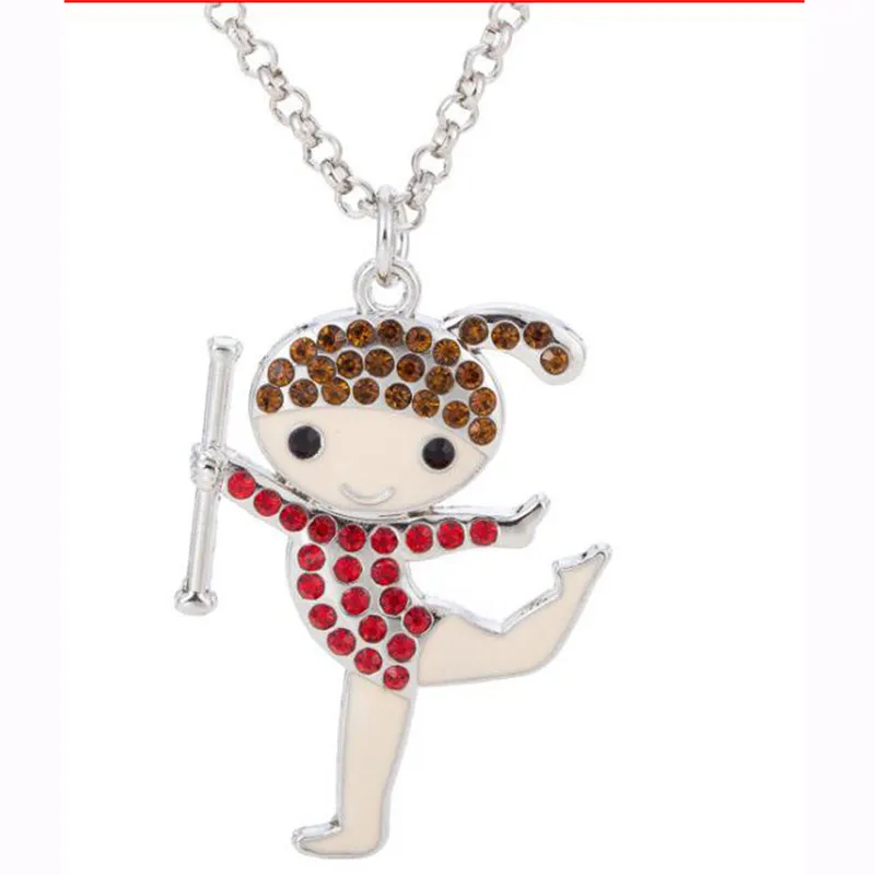 Модное женское ожерелье с подвеской танцующая девушка чарлидинг очарование