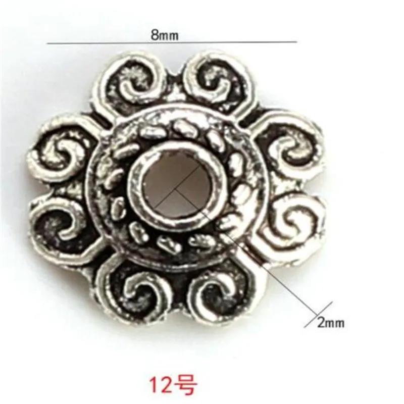 100 шт./лот прокладки серебряных бусин колпачок гнездо ювелирных изделий