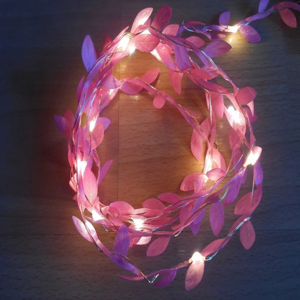 Красочный лист Стиль 2 м 20LED Батарея Мощность гибкие Фея свет шнура Новогоднее