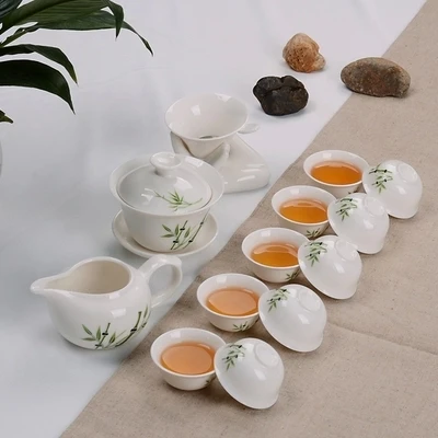 Керамический аксессуар, 1 чайник + 1 яркая чашка + 10 чайных чашек, китайский чайный сервиз на продажу, 4 стиля для чайной церемонии (art.: 789f86d69) - 789f86d69