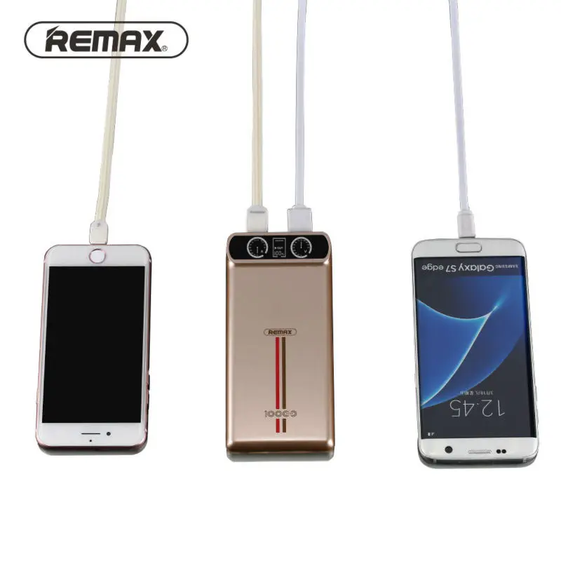 Remax 10000 мАч Внешний аккумулятор 2USB светодиодный внешний портативный зарядное