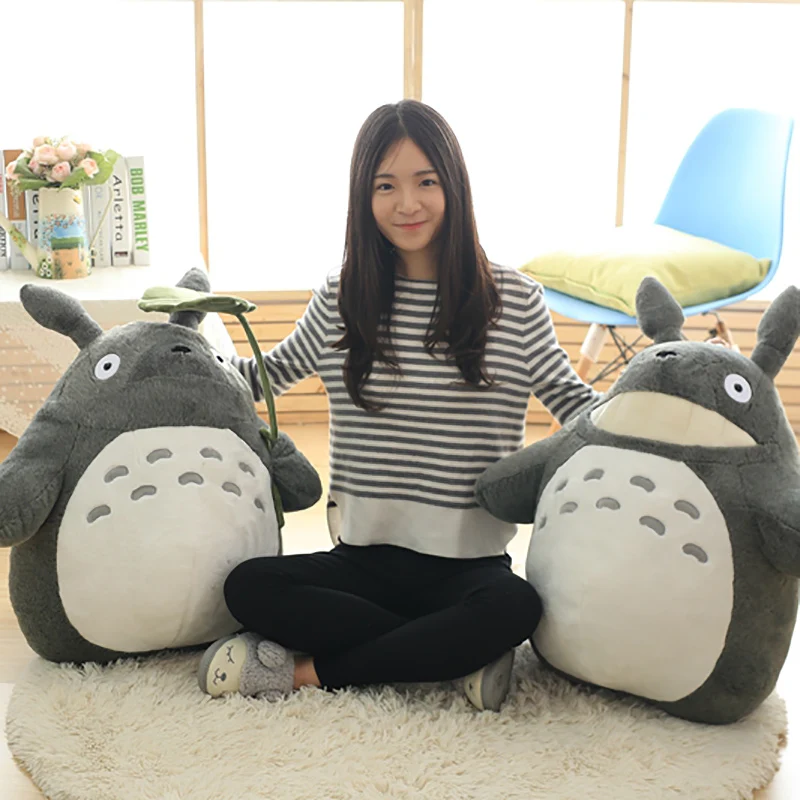 1 шт. 25/35/50 см Kawaii с изображением героя мультфильма «Мой сосед Тоторо плюшевые игрушки, набитое мягкое персонаж аниме Тоторо кукла с листьями лотоса/детские штаны с рисунком зубастого игрушки