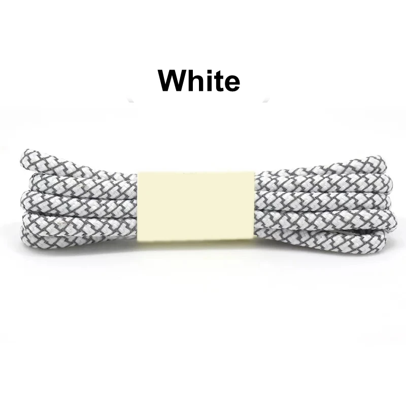 White 1 пара флуоресцентный кроссовки шнурки спортивные шнурки 3м Reflective круглые веревочные шнурки Длина 100/120/140/160 см шнурки Led - Цвет: White