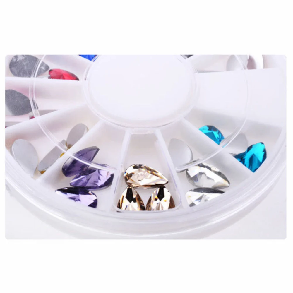 Mixed Color 3D Nail Art Acrylic Tips Wheel Waterdrop DIY Glitter Manicure Decor | Красота и здоровье