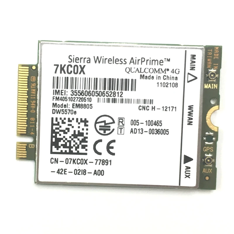 Разблокированный Sierra беспроводной airprime адаптер карта 7KC0X 068DP9 DELL EM8805 DW5570e WWAN HSPA NGFF