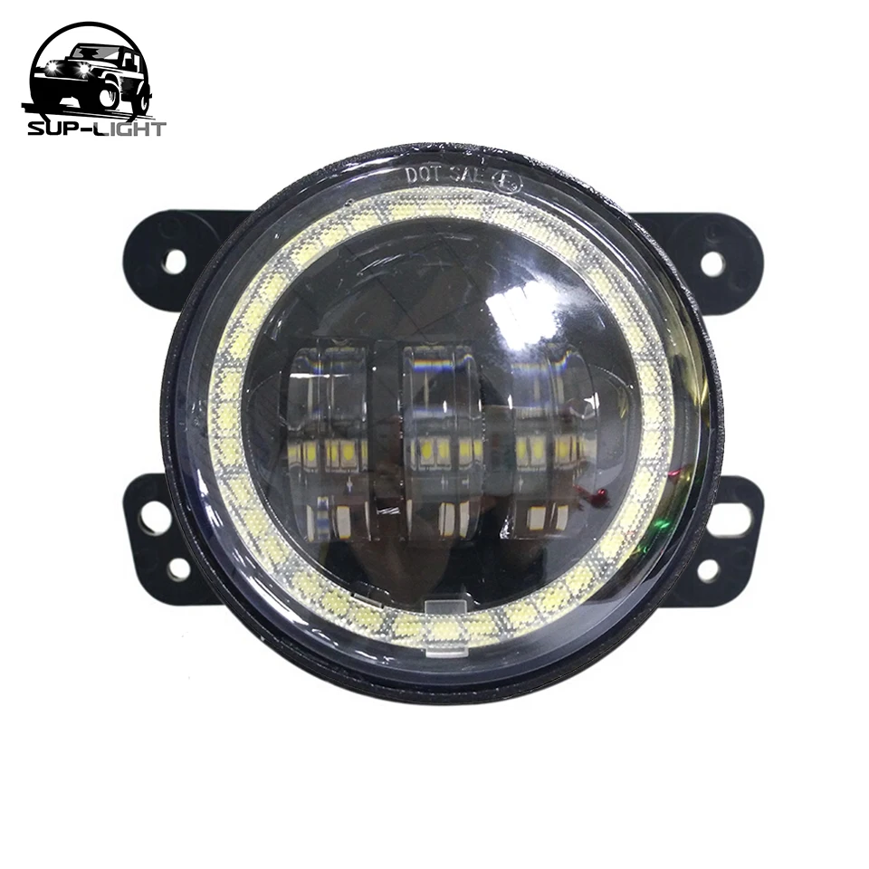 1 пара 4 дюйма круглые светодиодные противотуманные светильник с halo Ангел глаз