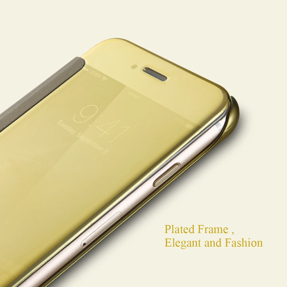 Kisscase покрытие зеркало флип чехол для телефона iPhone 6 6S 7 8 Plus Clear Чехол 5 5S se X 10