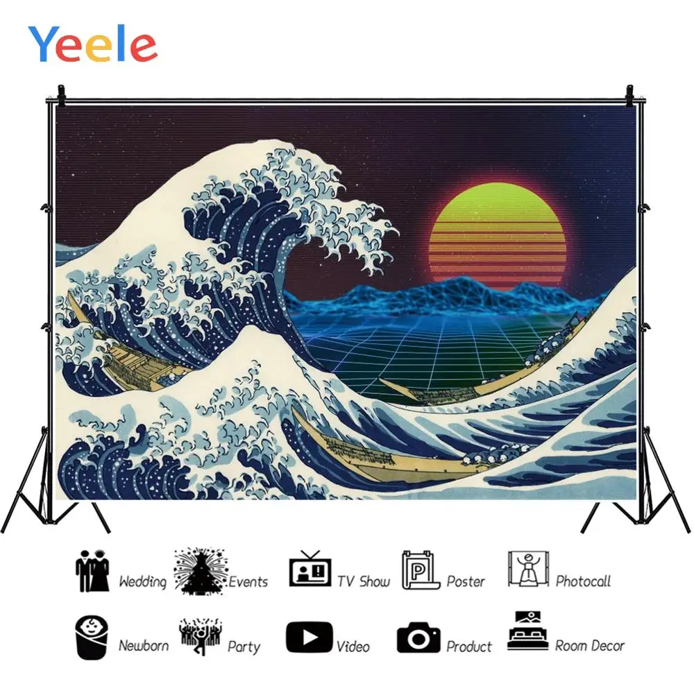Yeele Seascape Wallpaper Bedroom Decor Sunrise Wave Photography Backdrops Personalized Photographic Backgrounds For Photo Studio |