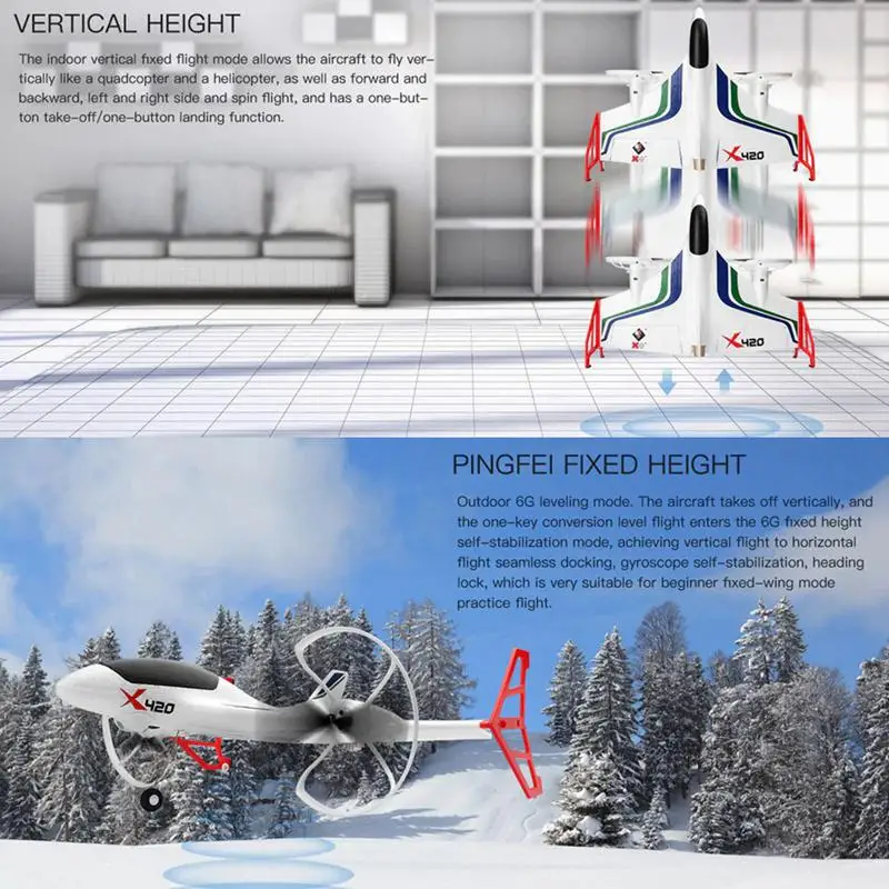 RC 3D аэробатический самолет с дистанционным управлением вертикальный взлет посадка фиксированное крыло самолет открытый парк самолет игрушки Дрон