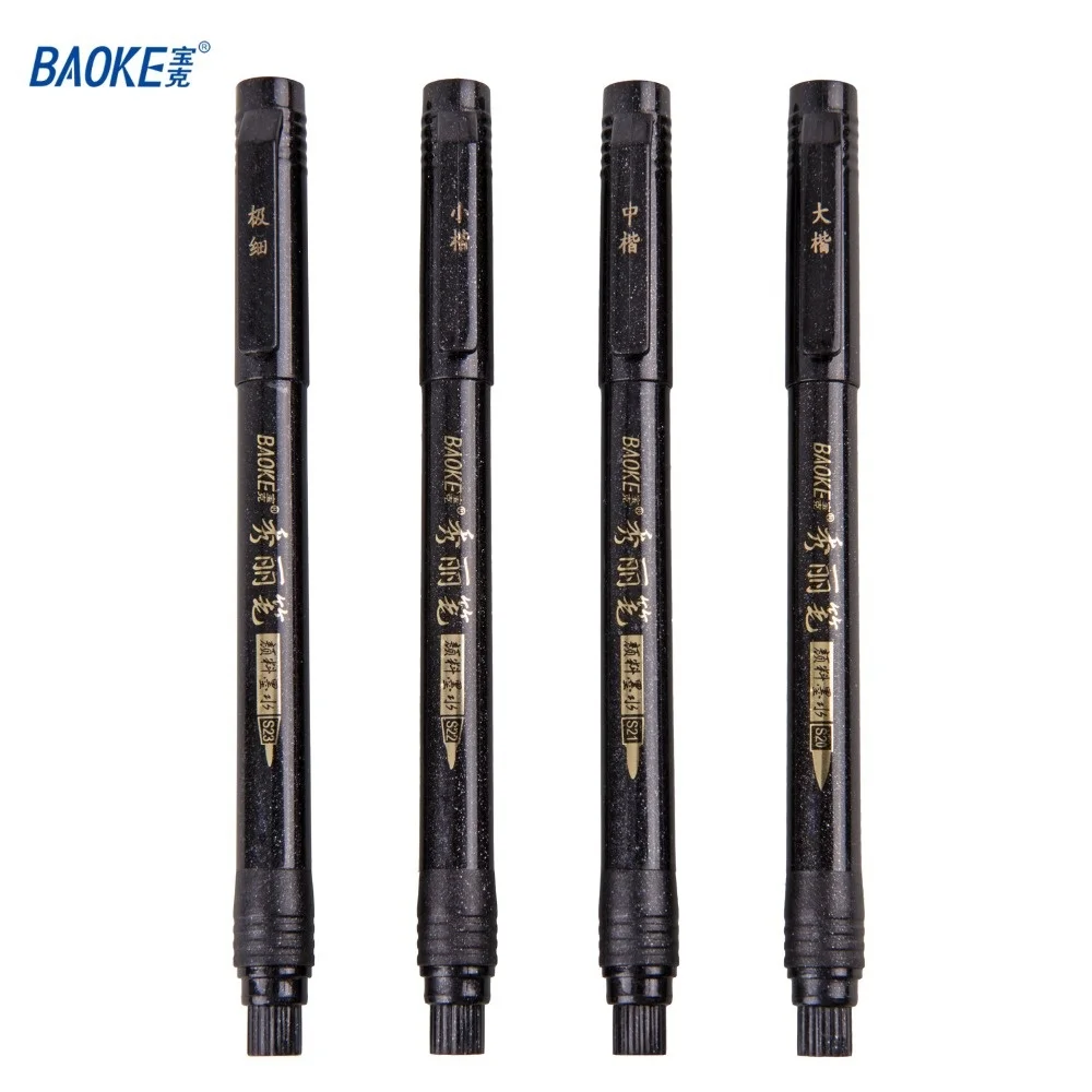 Заправка кистей Маркер ручки для надписи 4 размера черная каллиграфическая