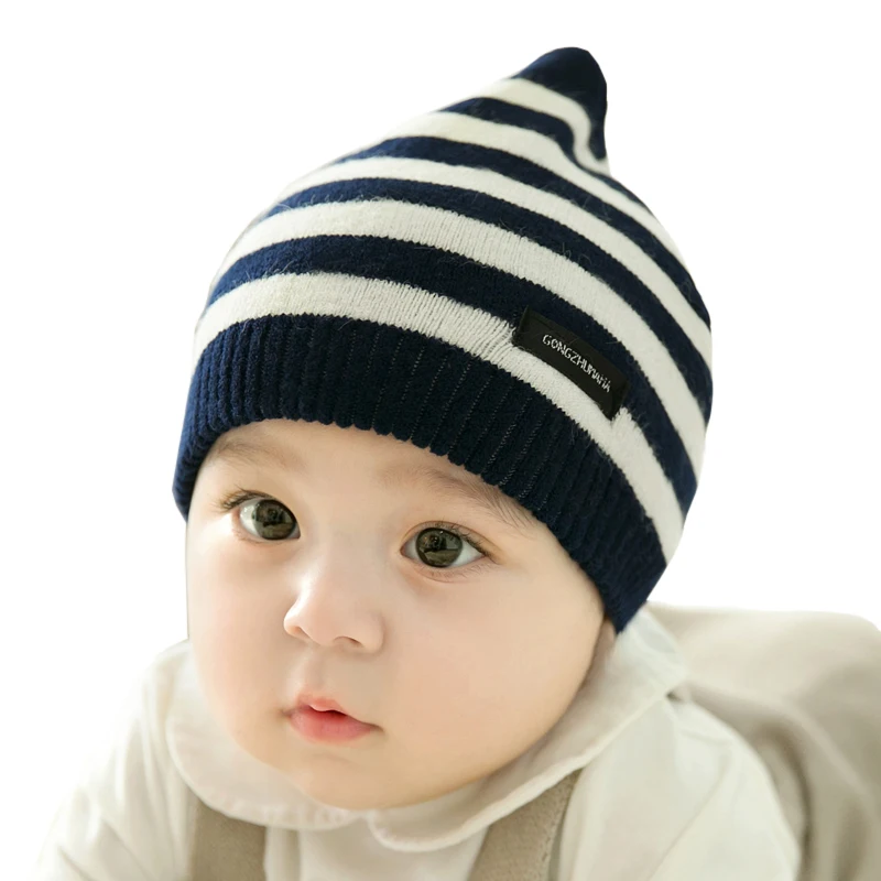 CieiK Newborn Photography Props Soft Baby Hat Warm Children Winter Cap Boys Girls beanie Infant Striped Muts Accessories | Детская