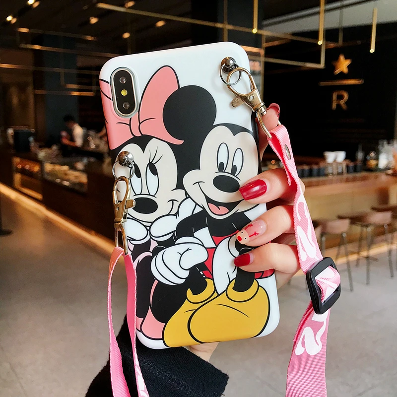 Милый чехол с рисунком Микки Минни Маус маргаритки для пары iphone 8 7 6 6s Plus X 10 XR Xs Max