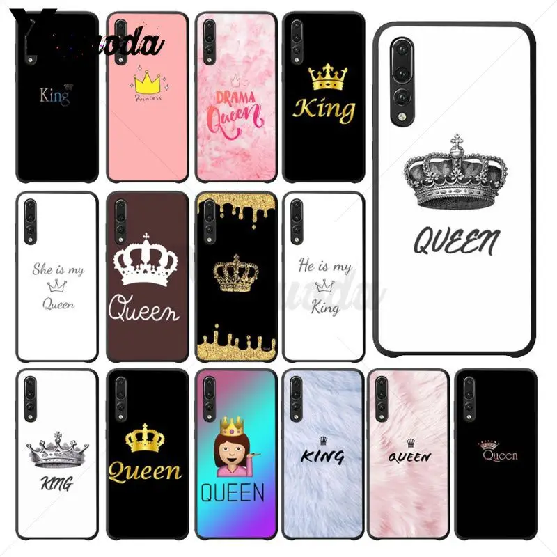 Роскошный чехол для телефона Yinuoda queen and king pink princess DIY huawei honor 8x p20 pro p20lite mate10pro nova 3i