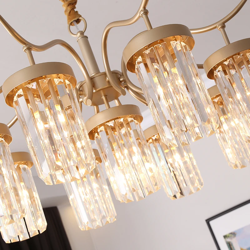 American country crystal chandelier simple living room dining creative study bedroom luxury home garden lighting fixture | Лампы и
