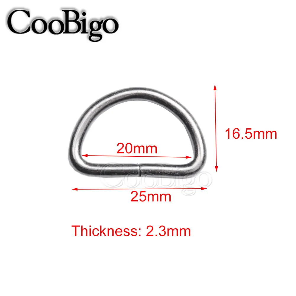 20mm Black 10 шт. в упаковке 3/"~ 1" D кольцо металлическая пряжка ЛЯМКИ рюкзак сумка Запчасти кожевенное ремесло ремень ошейник для домашних животных Швейные аксессуары 5 размер Pic - Цвет: 20mm Black