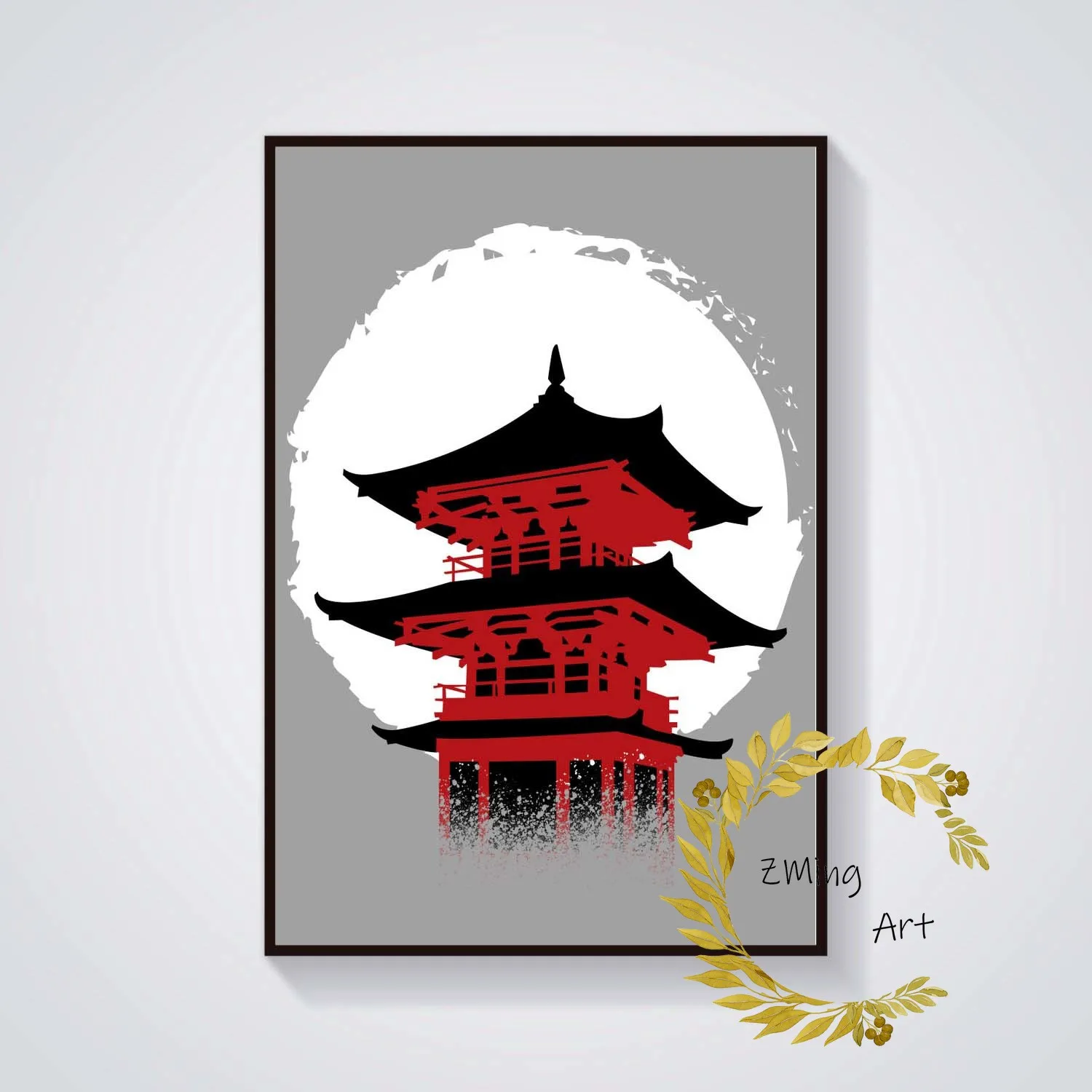 Japan Japanese Style Art Samurai Torii Legendary Buda Fujiyama Bamboo Poster | Дом и сад