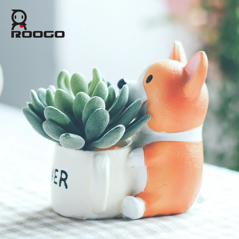 Цветочный горшок Roogo мини для растений современный желтый домашний питомец