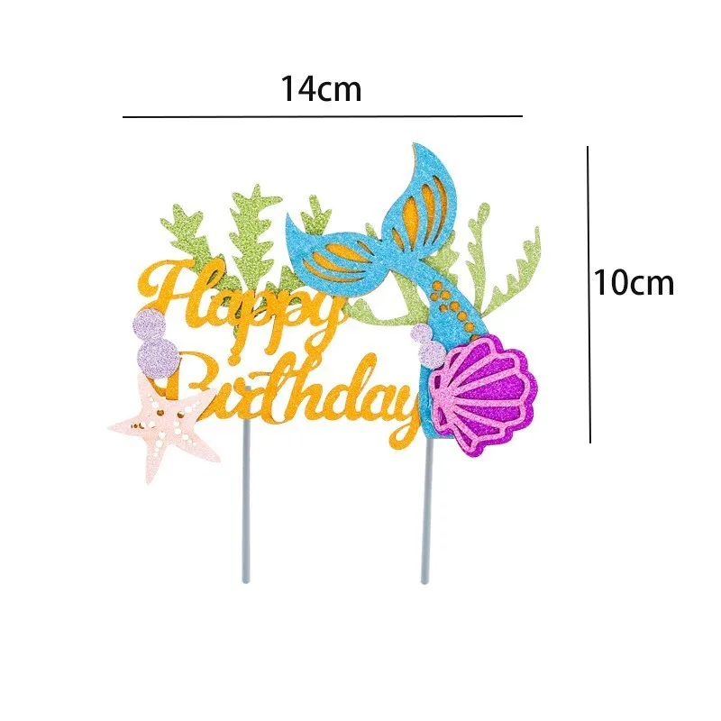 1pc cake topper 1 Набор серия "Русалка" воздушные шары с конфетти/баннер Русалка гелиевые шары детский подарок День Рождения украшения детский душ принадлежности - Цвет: 1pc cake topper
