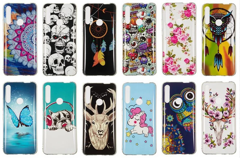 Светящийся Мягкий чехол из ТПУ для Huawei P Smart Z Y5 P20 Lite 2019 Samsung A20E A60 A80 A90 Череп