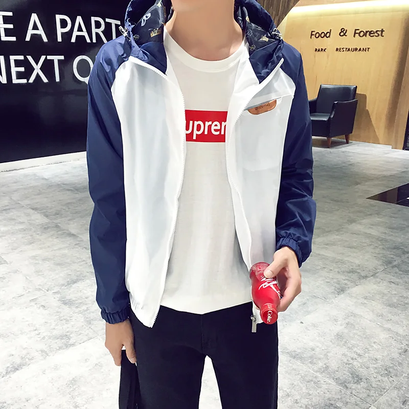 Мужская ветровка с капюшоном тонкая куртка бомбер весна 2018|brand men jacket|men brand jacketmen