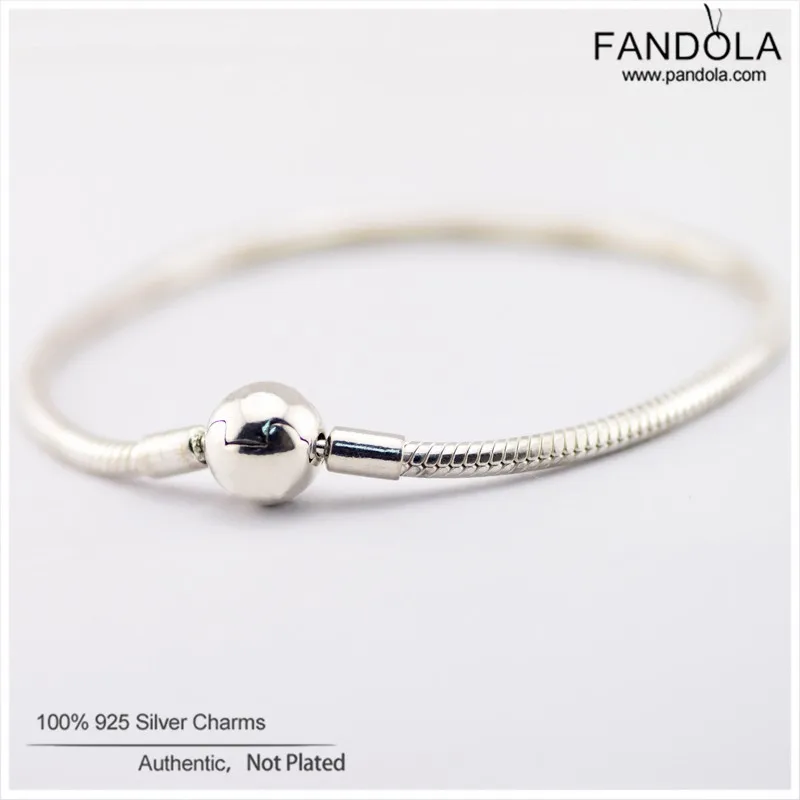 Круглая застежка браслет серебро 925 ювелирные изделия Pulseras mujer змея цепь браслет с шармом для женщин ювелирные изделия
