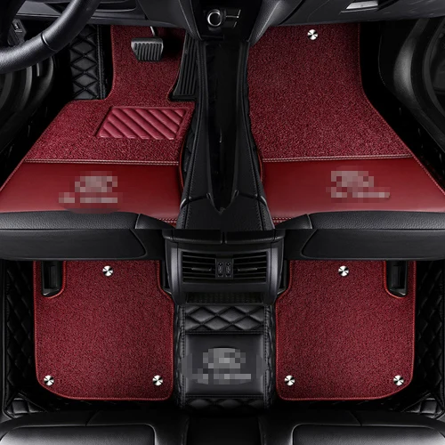 black Red Автомобильные коврики с логотипом на заказ для Toyota Camry 40 Corolla RAV4 Verso FJ Land Cruiser LC 200 Prado 150 120 нескользящий ковер - Название цвета: black Red