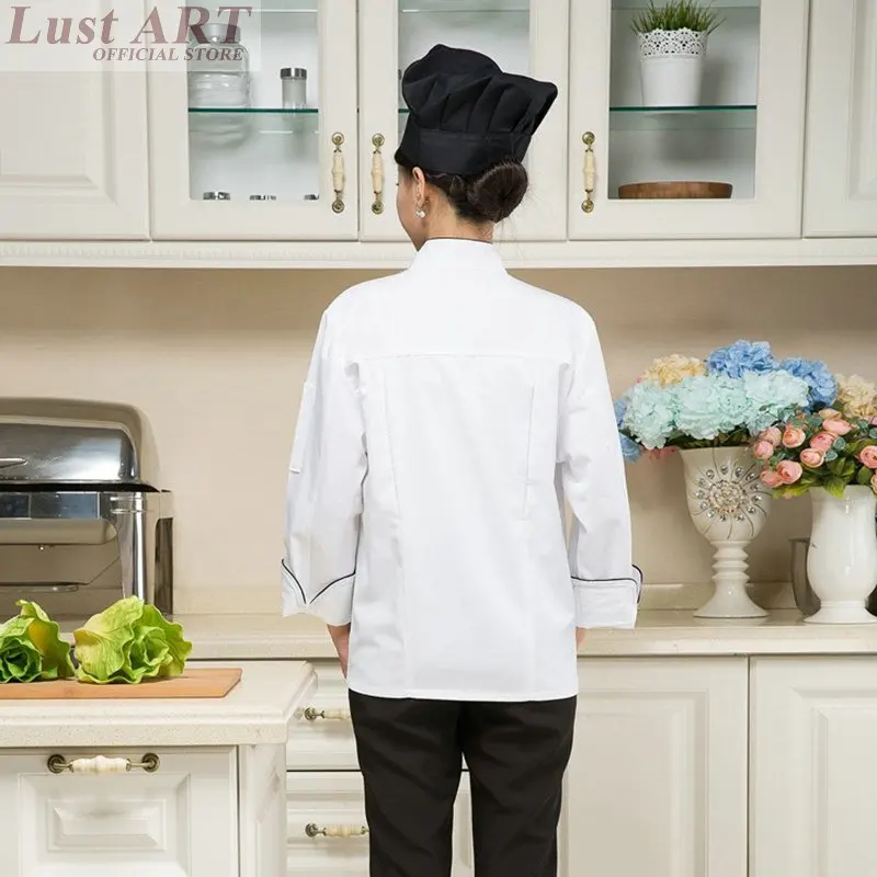 Одежда для повара белая с длинным рукавом B051C|chef clothing|cook uniformcooking clothes |