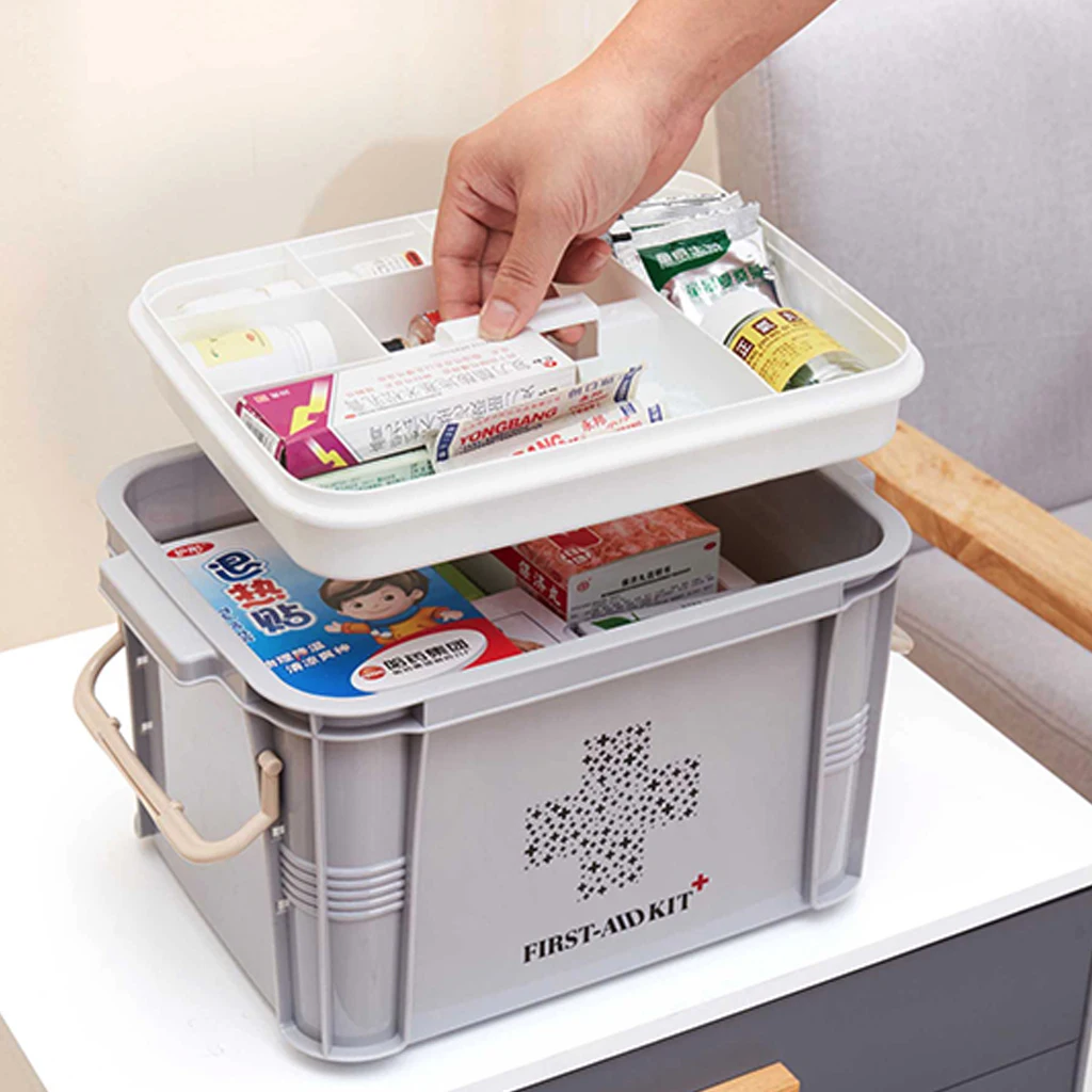 

First Aid Kit Organizer Box Medicine Box Plastic Large Multi-Layer Storage Container Nordic Home First Aid Kit Box Storage Boxes