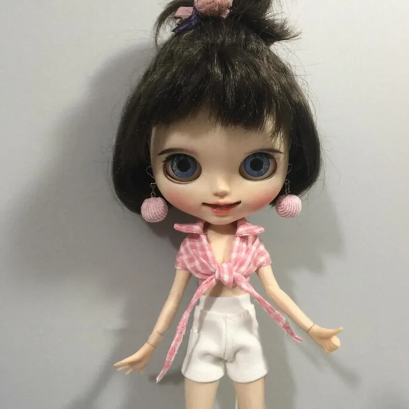 1/6 BJD аксессуары для кукол топ+ короткие штаны для Blythe Одежда для куклы, Мода BJD Одежда для куклы, подарки